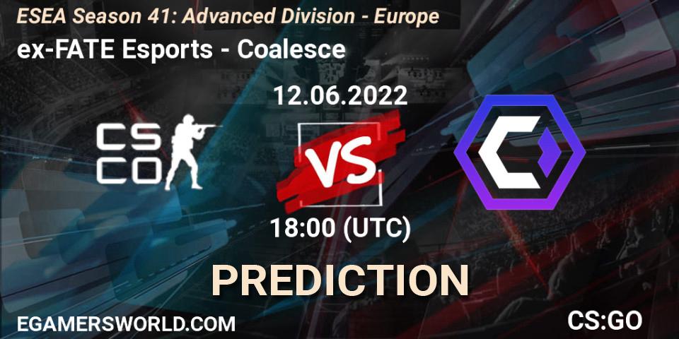 ex-FATE Esports vs Coalesce: Match Prediction. 12.06.2022 at 18:00, Counter-Strike (CS2), ESEA Season 41: Advanced Division - Europe