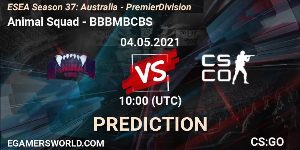 Animal Squad vs BBBMBCBS: Match Prediction. 04.05.2021 at 10:00, Counter-Strike (CS2), ESEA Season 37: Australia - Premier Division