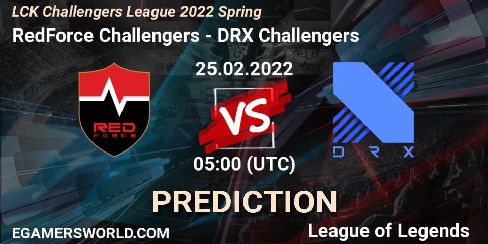 RedForce Challengers vs DRX Challengers: Match Prediction. 25.02.2022 at 05:00, LoL, LCK Challengers League 2022 Spring