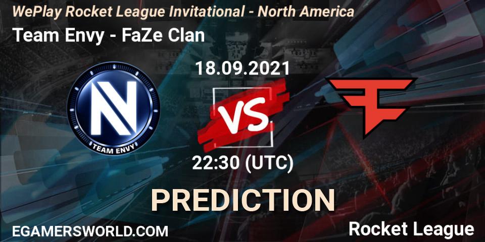 Team Envy vs FaZe Clan: Match Prediction. 18.09.2021 at 22:30, Rocket League, WePlay Rocket League Invitational - North America