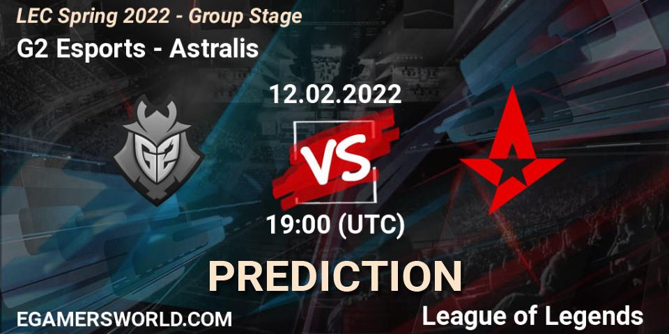 G2 Esports vs Astralis: Match Prediction. 12.02.2022 at 19:00, LoL, LEC Spring 2022 - Group Stage