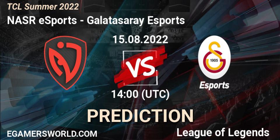 NASR eSports vs Galatasaray Esports: Match Prediction. 14.08.22, LoL, TCL Summer 2022