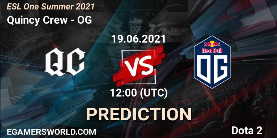 Quincy Crew vs OG: Match Prediction. 19.06.21, Dota 2, ESL One Summer 2021