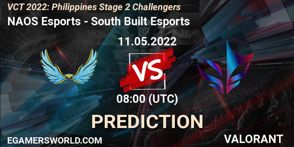 NAOS Esports vs South Built Esports: Match Prediction. 11.05.2022 at 07:15, VALORANT, VCT 2022: Philippines Stage 2 Challengers
