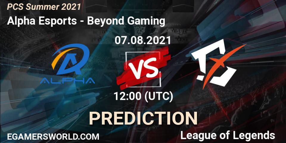 Alpha Esports vs Beyond Gaming: Match Prediction. 07.08.21, LoL, PCS Summer 2021