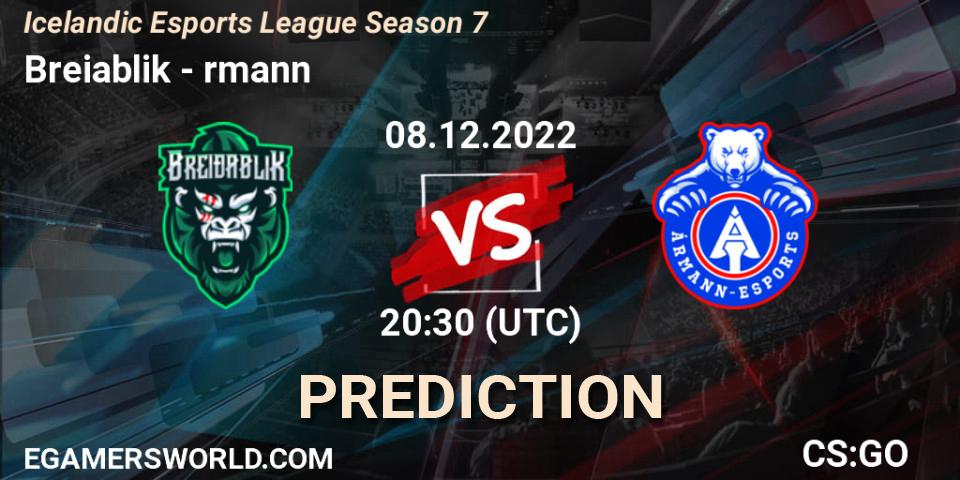 Breiðablik vs Ármann: Match Prediction. 08.12.22, CS2 (CS:GO), Icelandic Esports League Season 7