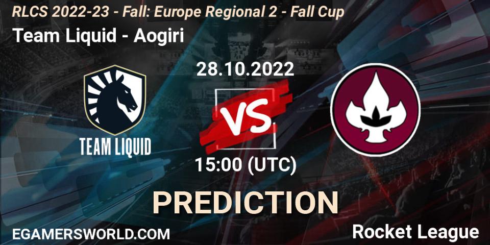 Team Liquid vs Aogiri: Match Prediction. 28.10.2022 at 15:00, Rocket League, RLCS 2022-23 - Fall: Europe Regional 2 - Fall Cup