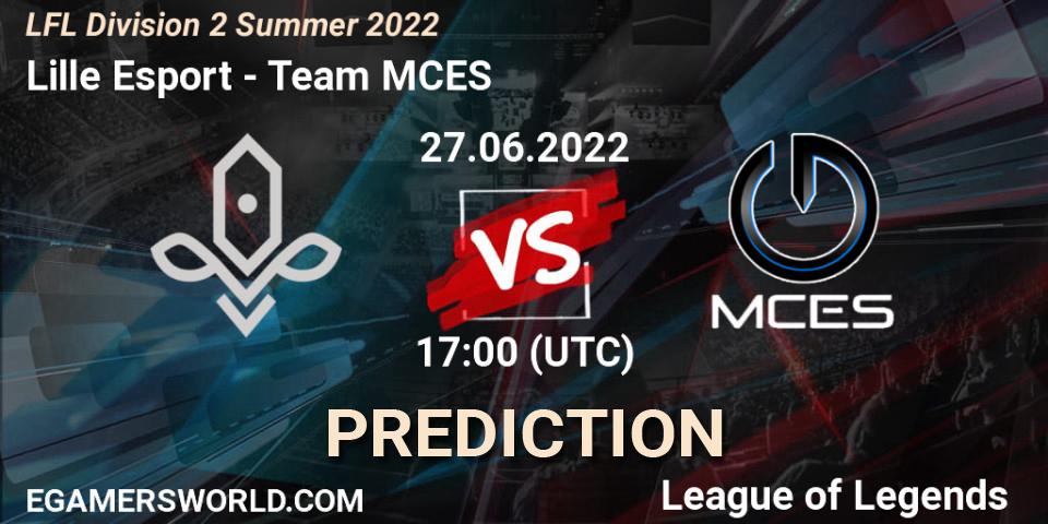 Lille Esport vs Team MCES: Match Prediction. 27.06.2022 at 17:00, LoL, LFL Division 2 Summer 2022