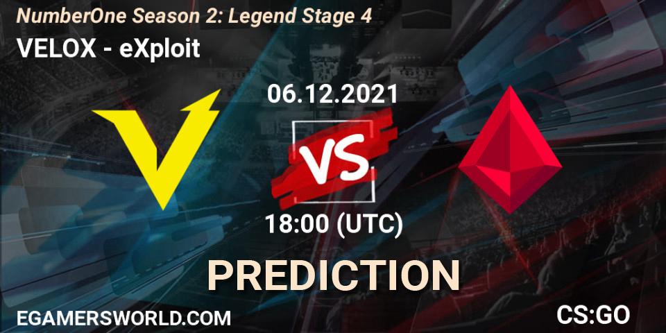 VELOX vs eXploit: Match Prediction. 06.12.21, CS2 (CS:GO), NumberOne Season 2: Legend Stage 4