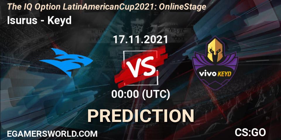 Isurus vs Keyd: Match Prediction. 17.11.2021 at 00:00, Counter-Strike (CS2), The IQ Option Latin American Cup 2021: Online Stage