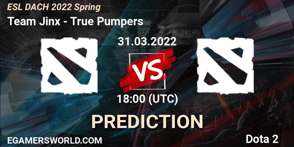 Team Jinx vs True Pumpers: Match Prediction. 31.03.2022 at 19:11, Dota 2, ESL Meisterschaft Spring 2022