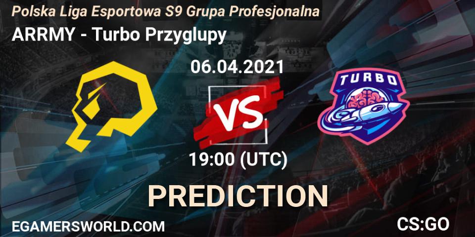 ARRMY vs Turbo Przyglupy: Match Prediction. 06.04.2021 at 19:00, Counter-Strike (CS2), Polska Liga Esportowa S9 Grupa Profesjonalna