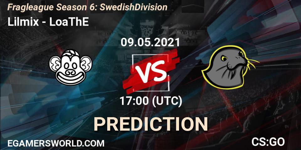 Lilmix vs LoaThE: Match Prediction. 10.05.2021 at 17:00, Counter-Strike (CS2), Fragleague Season 6: Swedish Division