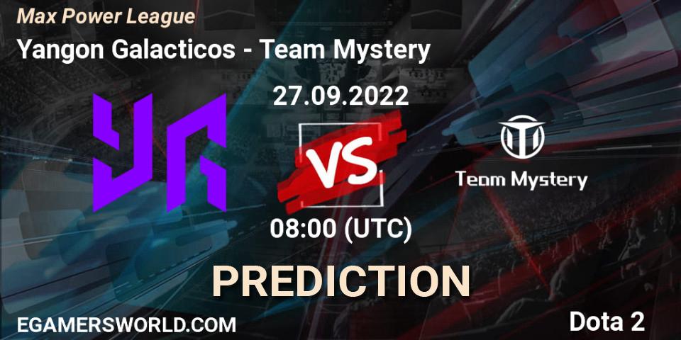 Yangon Galacticos vs Team Mystery: Match Prediction. 27.09.2022 at 05:19, Dota 2, Max Power League
