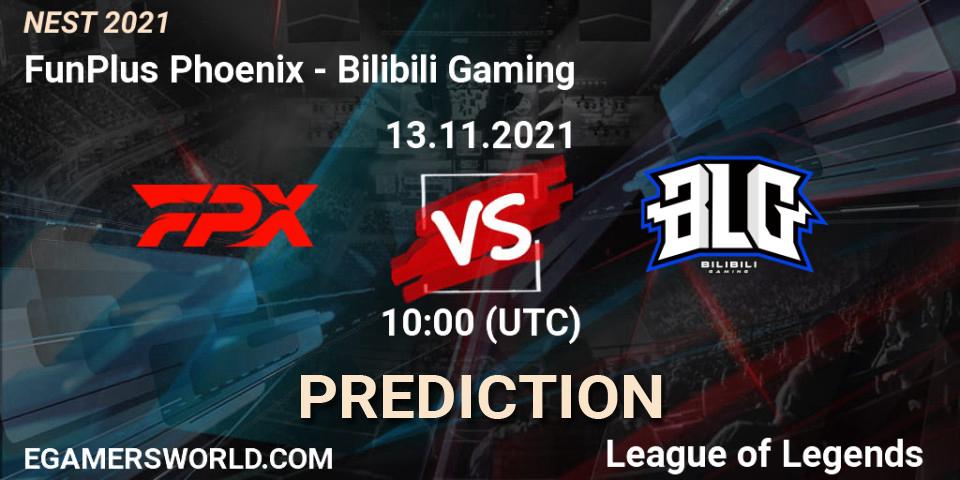 Bilibili Gaming vs FunPlus Phoenix: Match Prediction. 14.11.2021 at 11:00, LoL, NEST 2021