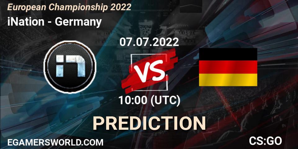 iNation vs Germany: Match Prediction. 07.07.2022 at 11:20, Counter-Strike (CS2), European Championship 2022