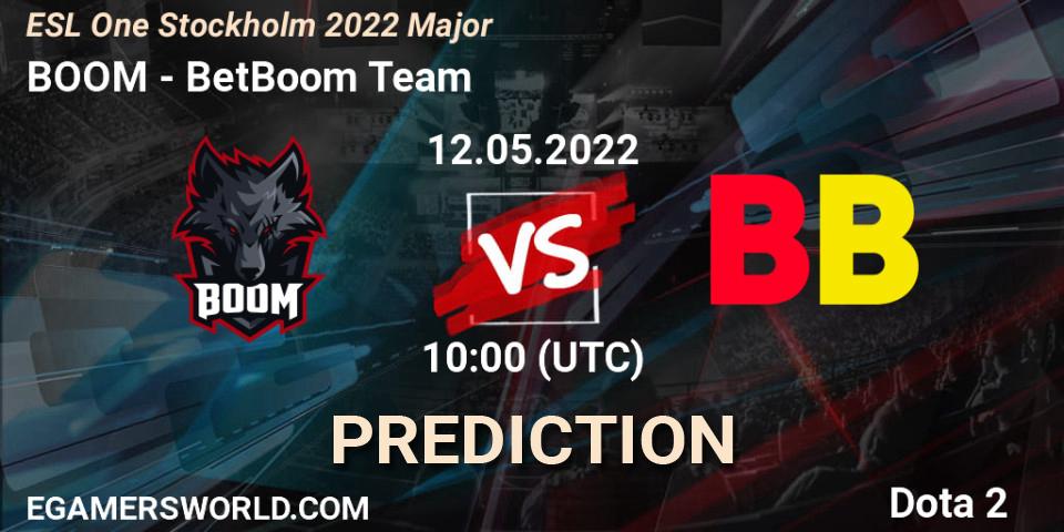 BOOM vs BetBoom Team: Match Prediction. 12.05.2022 at 10:00, Dota 2, ESL One Stockholm 2022 Major