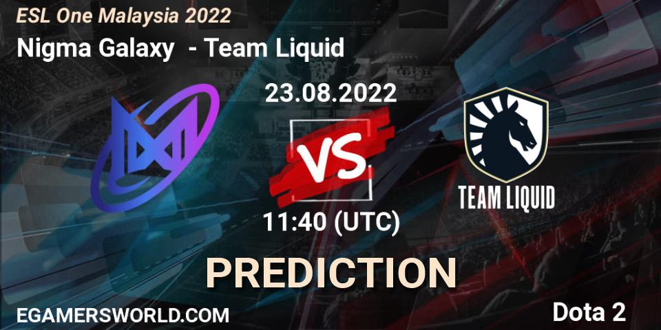 Nigma Galaxy vs Team Liquid: Match Prediction. 23.08.22, Dota 2, ESL One Malaysia 2022