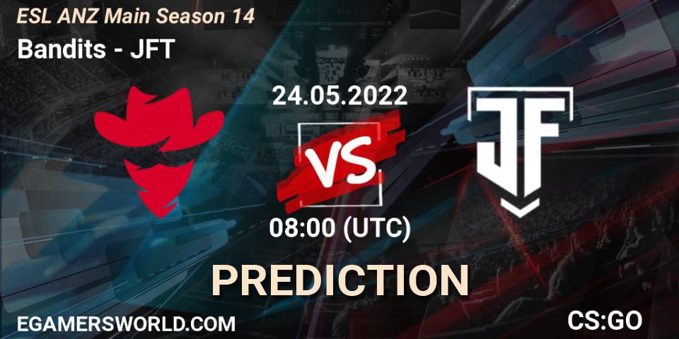 Bandits vs JFT: Match Prediction. 24.05.2022 at 08:00, Counter-Strike (CS2), ESL ANZ Main Season 14