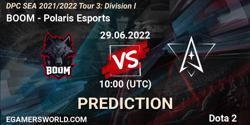 BOOM vs Polaris Esports: Match Prediction. 29.06.2022 at 10:01, Dota 2, DPC SEA 2021/2022 Tour 3: Division I