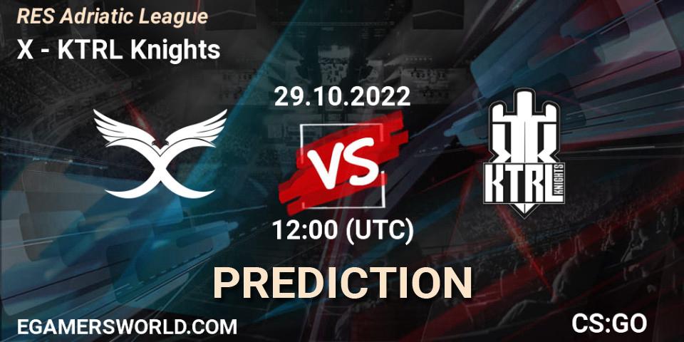 X vs KTRL Knights: Match Prediction. 29.10.2022 at 12:00, Counter-Strike (CS2), RES Adriatic League