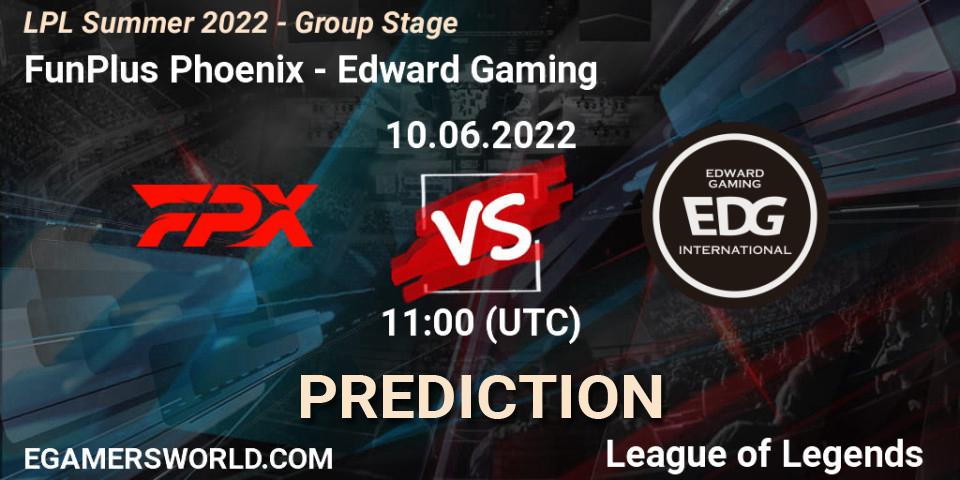 FunPlus Phoenix vs Edward Gaming: Match Prediction. 10.06.2022 at 11:45, LoL, LPL Summer 2022 - Group Stage