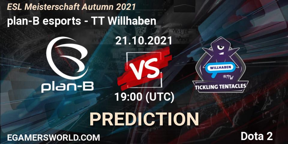 plan-B esports vs TT Willhaben: Match Prediction. 21.10.2021 at 19:00, Dota 2, ESL Meisterschaft Autumn 2021