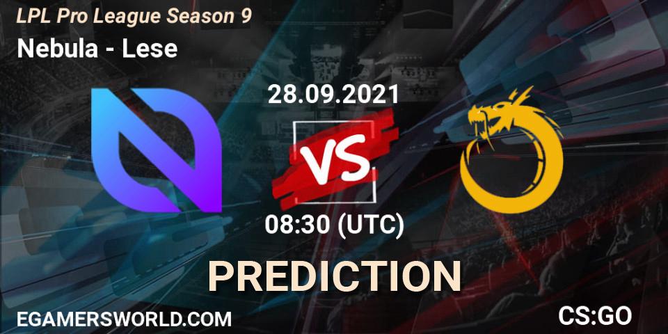 Nebula vs Lese: Match Prediction. 28.09.2021 at 08:00, Counter-Strike (CS2), LPL Pro League 2021 Season 3