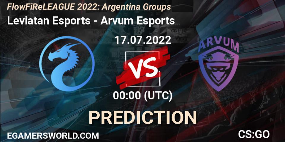 Leviatan Esports vs Arvum Esports: Match Prediction. 16.07.2022 at 23:20, Counter-Strike (CS2), FlowFiReLEAGUE 2022: Argentina Groups