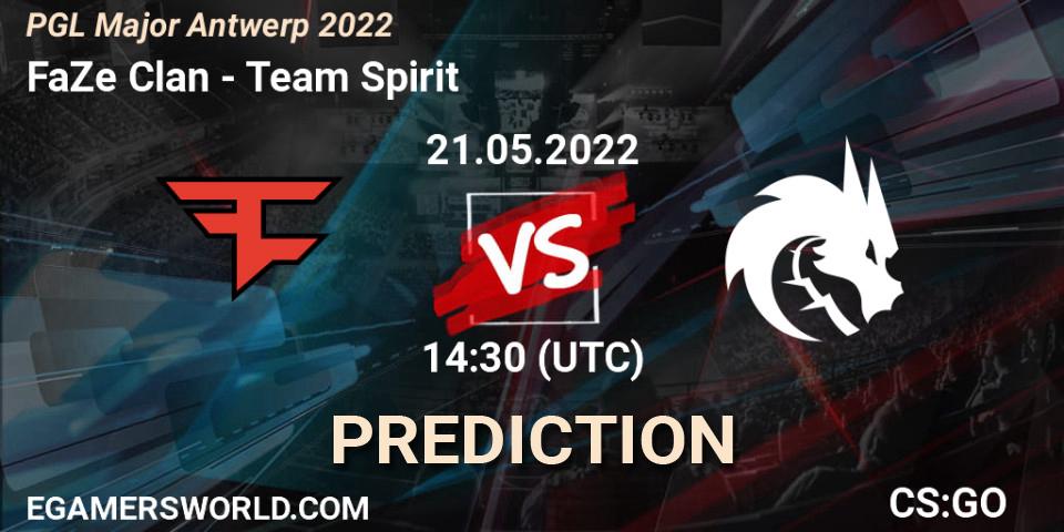 FaZe Clan vs Team Spirit: Match Prediction. 21.05.2022 at 14:30, Counter-Strike (CS2), PGL Major Antwerp 2022