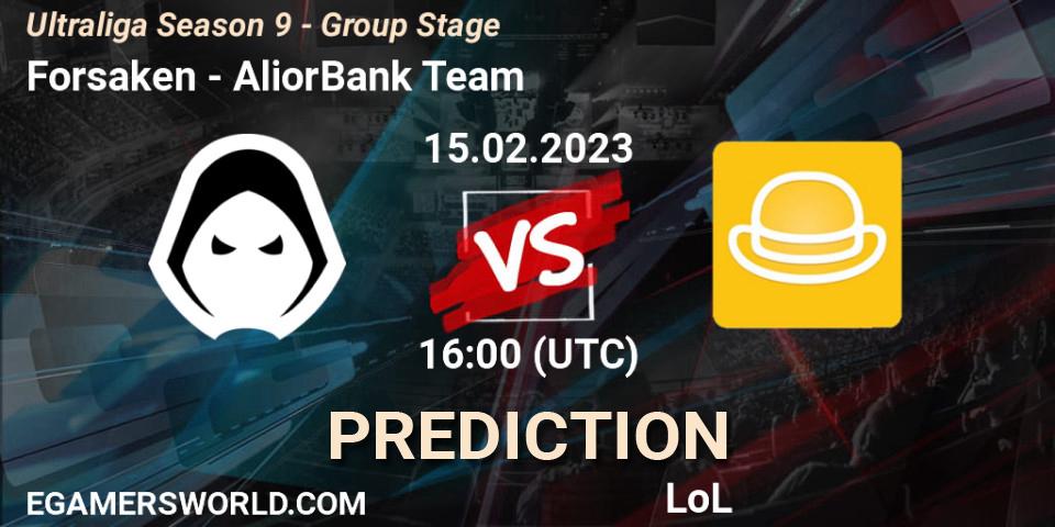 Forsaken vs AliorBank Team: Match Prediction. 22.02.23, LoL, Ultraliga Season 9 - Group Stage