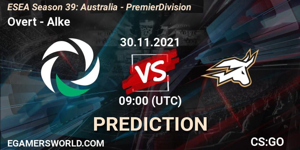 Overt vs Alke: Match Prediction. 30.11.2021 at 09:00, Counter-Strike (CS2), ESEA Season 39: Australia - Premier Division