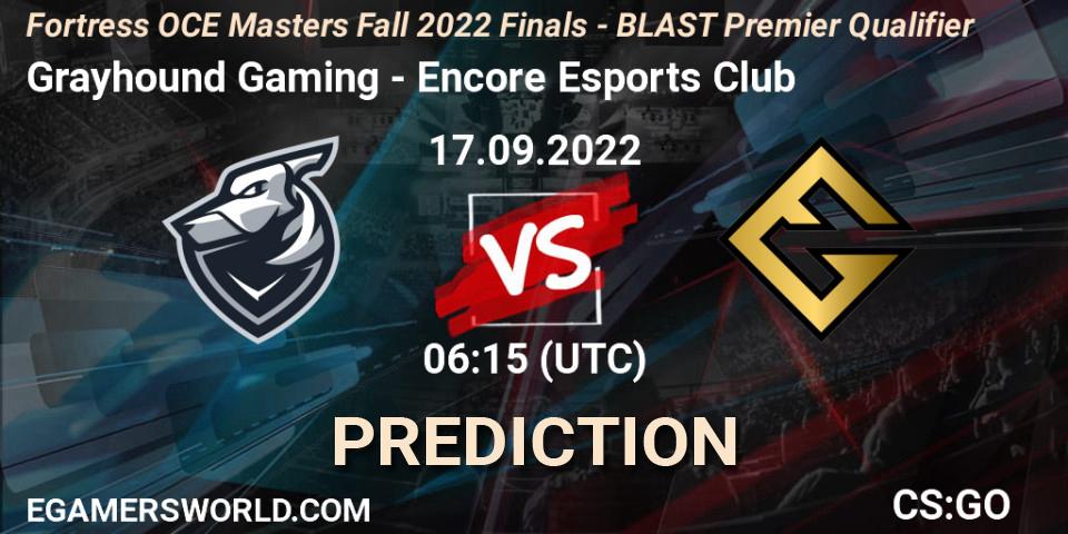 Grayhound Gaming vs Encore Esports Club: Match Prediction. 17.09.2022 at 06:30, Counter-Strike (CS2), Fortress OCE Masters 2022