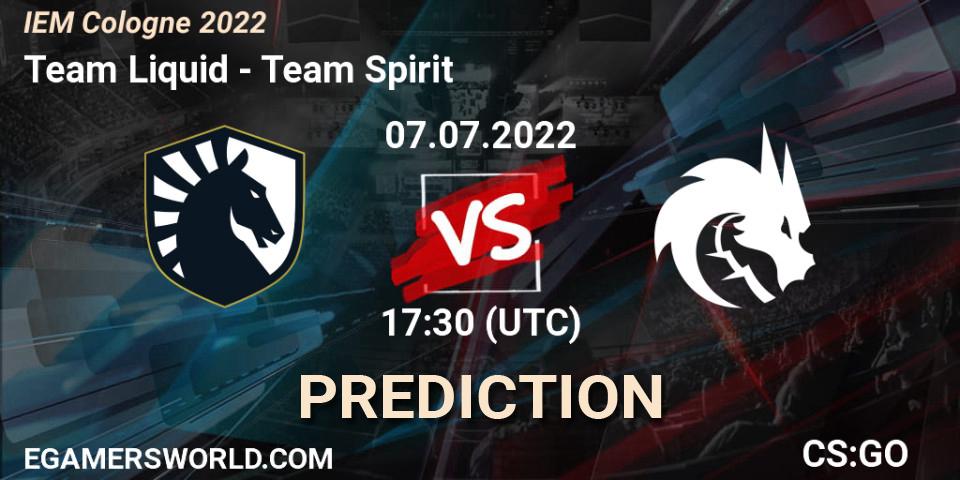 Team Liquid vs Team Spirit: Match Prediction. 07.07.2022 at 17:55, Counter-Strike (CS2), IEM Cologne 2022