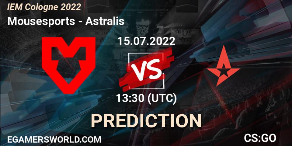 Mousesports vs Astralis: Match Prediction. 15.07.2022 at 13:35, Counter-Strike (CS2), IEM Cologne 2022