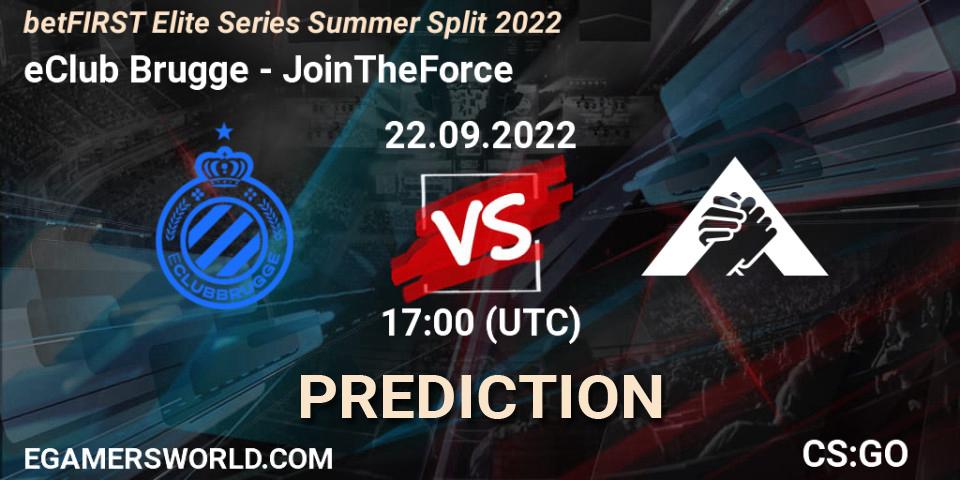 eClub Brugge vs JoinTheForce: Match Prediction. 22.09.2022 at 17:00, Counter-Strike (CS2), betFIRST Elite Series Summer Split 2022