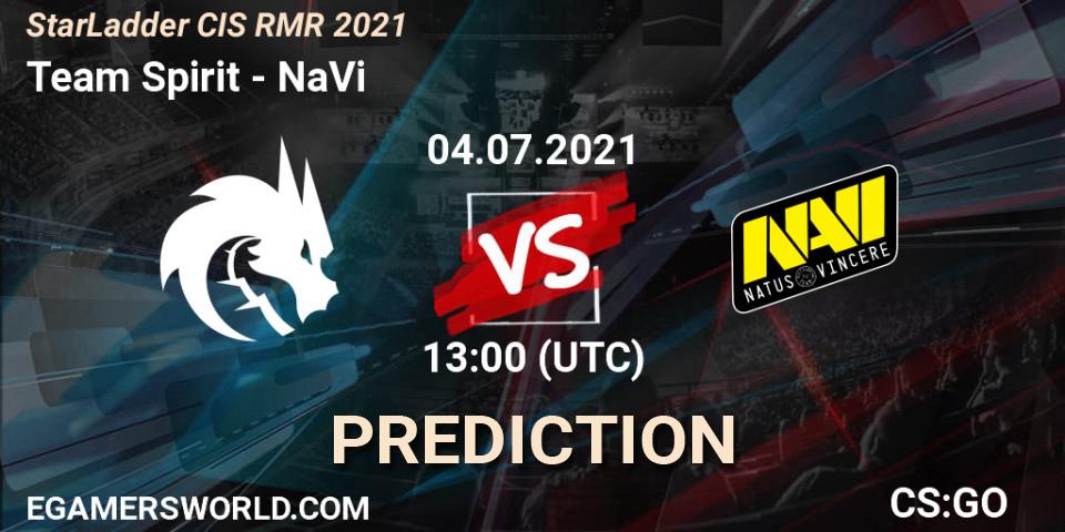 Team Spirit vs NaVi: Match Prediction. 04.07.21, CS2 (CS:GO), StarLadder CIS RMR 2021
