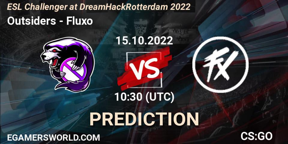 Outsiders vs Fluxo: Match Prediction. 15.10.22, CS2 (CS:GO), ESL Challenger at DreamHack Rotterdam 2022