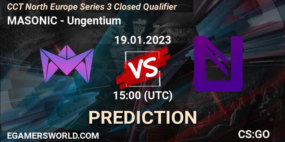 MASONIC vs Ungentium: Match Prediction. 19.01.2023 at 15:00, Counter-Strike (CS2), CCT North Europe Series 3 Closed Qualifier