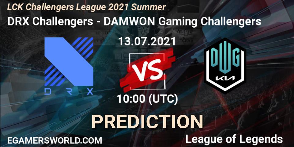 DRX Challengers vs DAMWON Gaming Challengers: Match Prediction. 13.07.2021 at 10:00, LoL, LCK Challengers League 2021 Summer