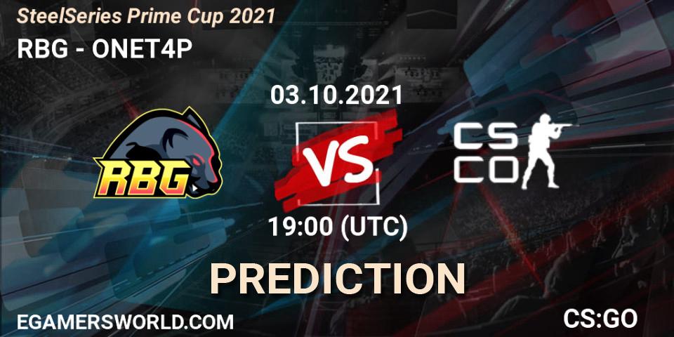 RBG vs ONET4P: Match Prediction. 03.10.2021 at 19:00, Counter-Strike (CS2), SteelSeries Prime Cup 2021