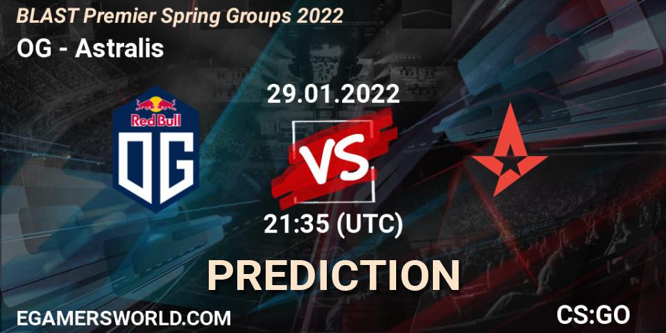 OG vs Astralis: Match Prediction. 29.01.2022 at 21:35, Counter-Strike (CS2), BLAST Premier Spring Groups 2022