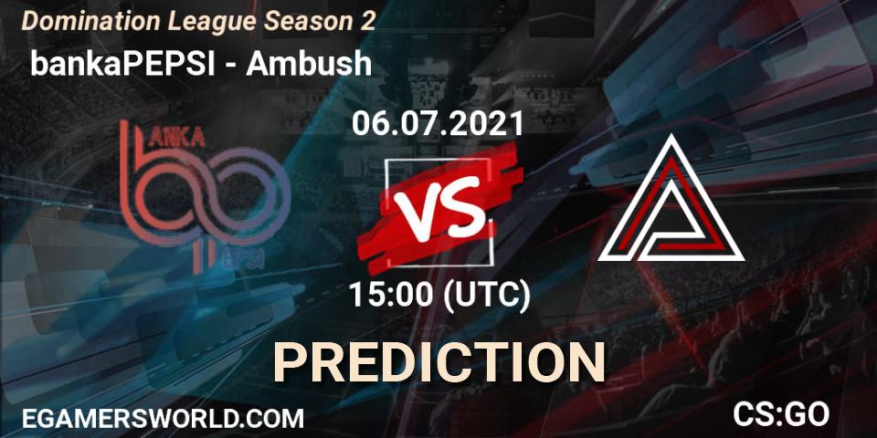GamerLegion vs Ambush: Match Prediction. 06.07.2021 at 15:00, Counter-Strike (CS2), Domination League Season 2