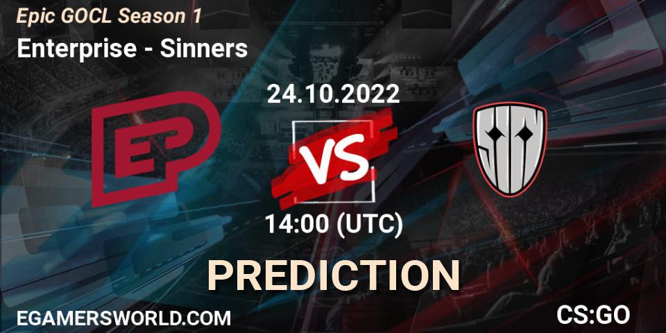Enterprise vs Sinners: Match Prediction. 24.10.2022 at 14:00, Counter-Strike (CS2), Global Offensive Champions League Season 1