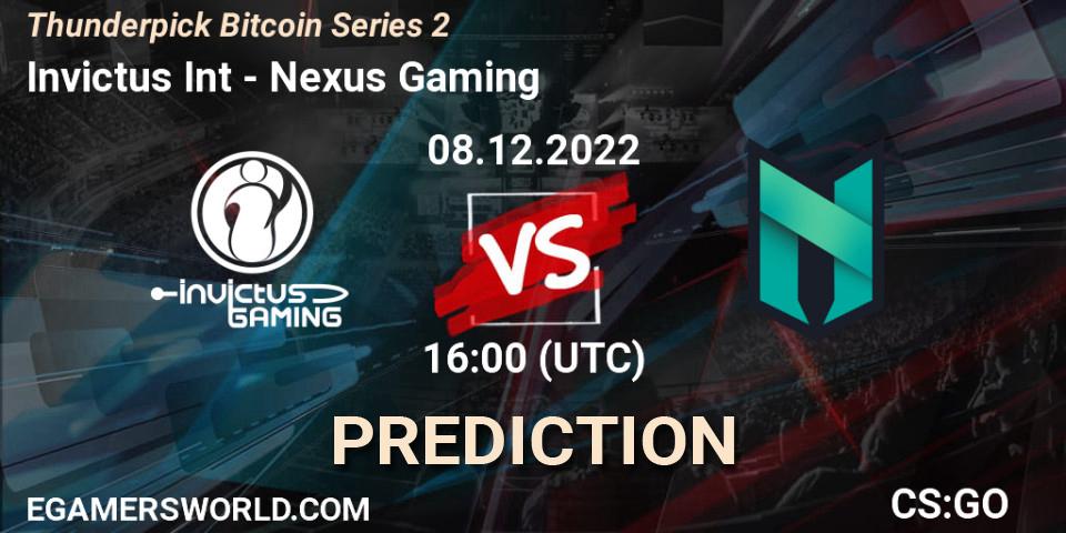 Invictus Int vs Nexus Gaming: Match Prediction. 08.12.22, CS2 (CS:GO), Thunderpick Bitcoin Series 2