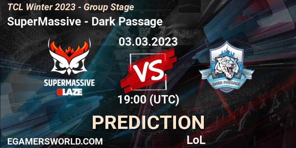 SuperMassive vs Dark Passage: Match Prediction. 10.03.23, LoL, TCL Winter 2023 - Group Stage