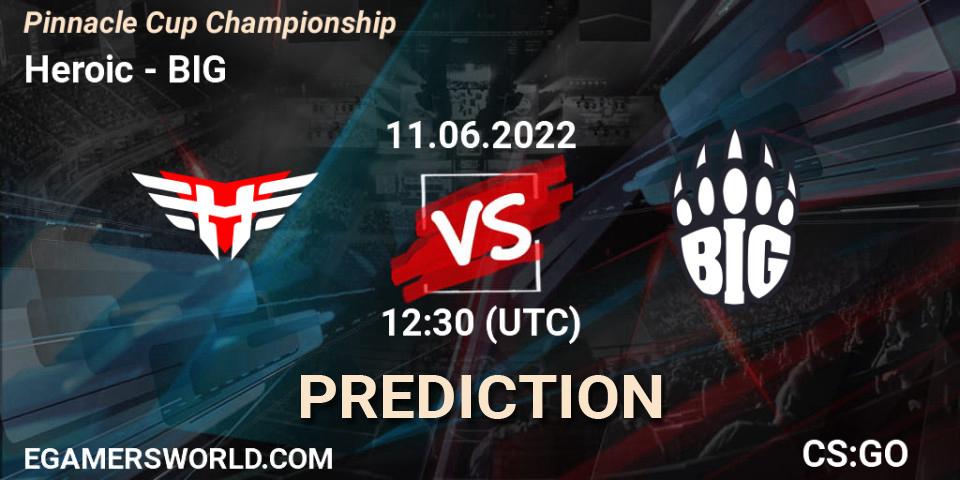 Heroic vs BIG: Match Prediction. 11.06.2022 at 13:00, Counter-Strike (CS2), Pinnacle Cup Championship