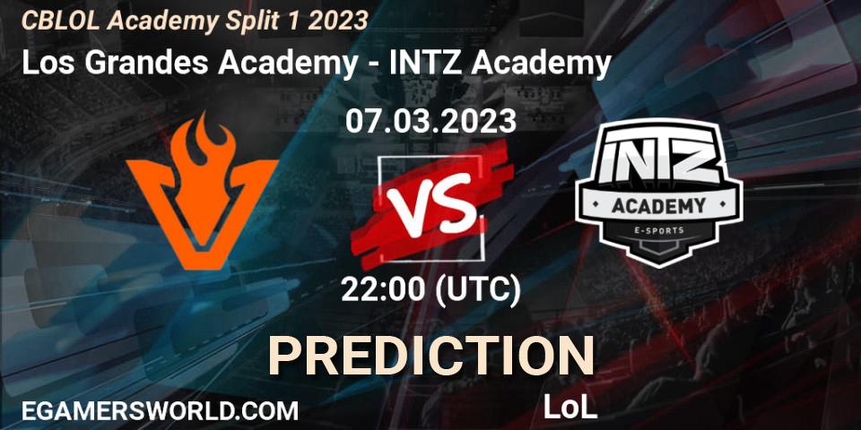 Los Grandes Academy vs INTZ Academy: Match Prediction. 07.03.2023 at 22:00, LoL, CBLOL Academy Split 1 2023