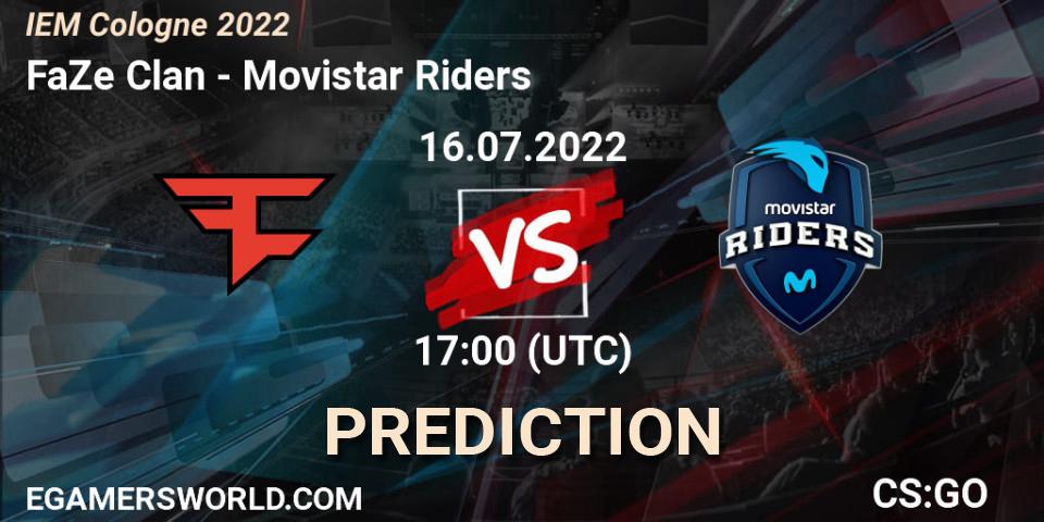 FaZe Clan vs Movistar Riders: Match Prediction. 16.07.2022 at 17:00, Counter-Strike (CS2), IEM Cologne 2022