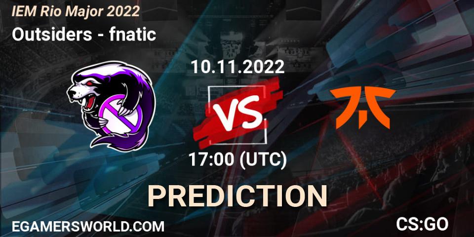 Outsiders vs fnatic: Match Prediction. 10.11.22, CS2 (CS:GO), IEM Rio Major 2022